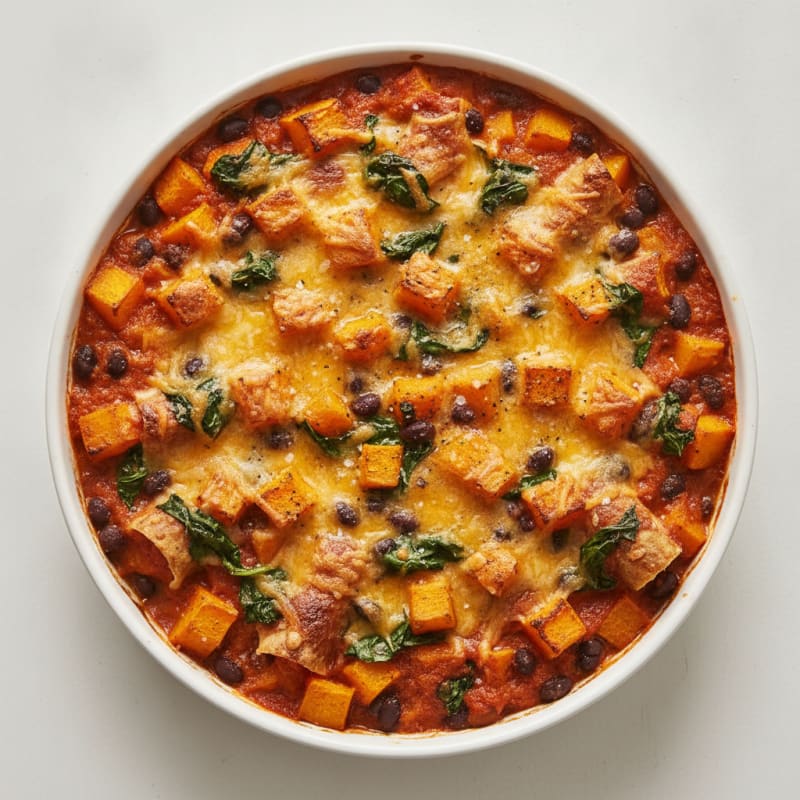 Butternut Squash and Black Bean Enchilada Bake