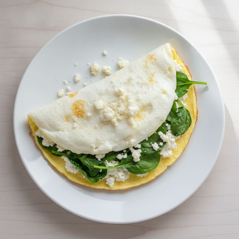 Egg White Omelette with Cottage Cheese and Spinach