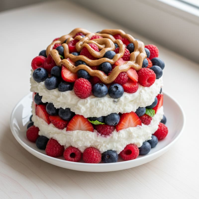 Greek Yogurt Protein Parfait with Mixed Berries and Almond Butter