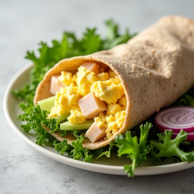Healthy Creamy Egg Salad Wrap with Fresh Greens