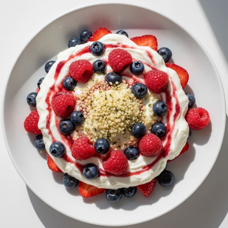 Greek Yogurt Protein Parfait with Mixed Berries