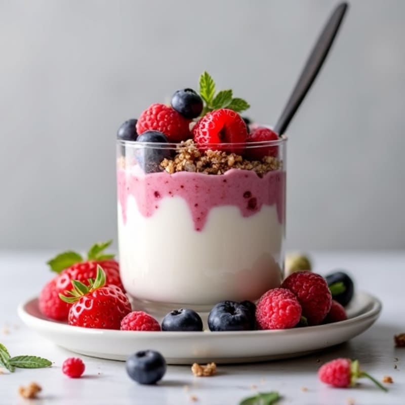 Creamy Greek Yogurt Protein Parfait with Mixed Berries