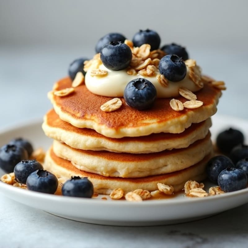 Cottage Cheese Protein Pancakes with Berries