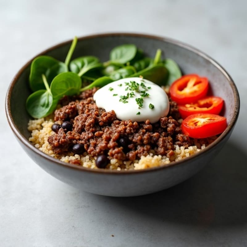 Seasoned Ground Beef Bowl with Special Sauce
