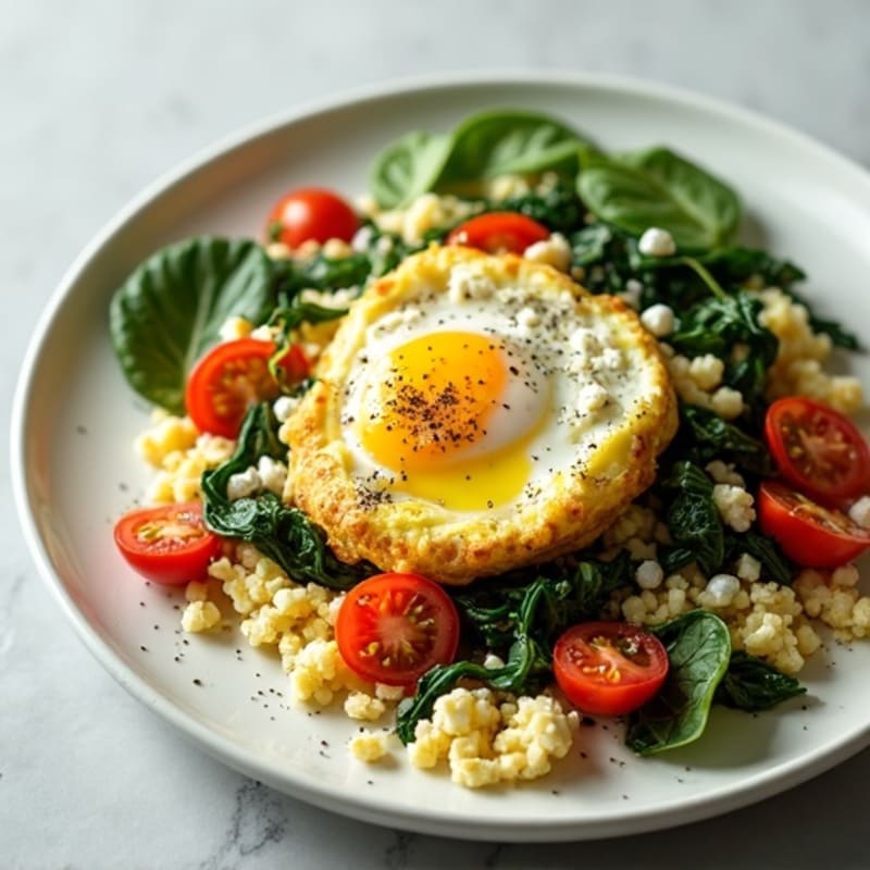 Protein-Packed Spinach and Feta Egg White Scramble