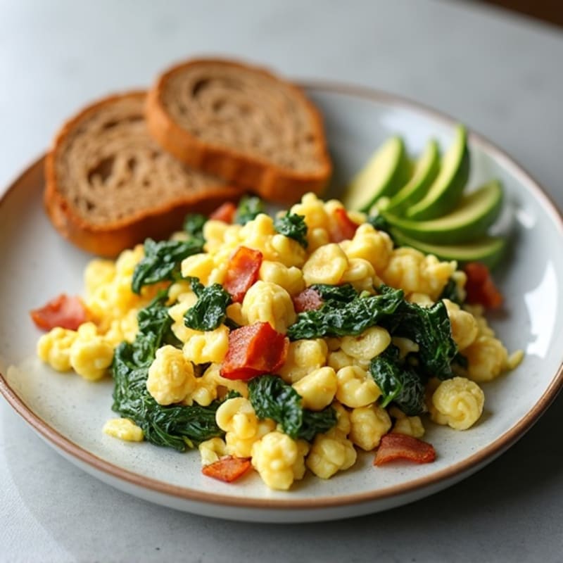 Egg White Scramble with Spinach and Turkey Bacon