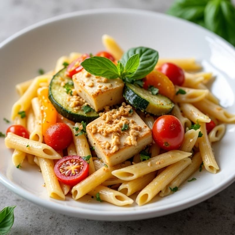 Creamy Roasted Vegetable Penne with Herb-Cashew Sauce