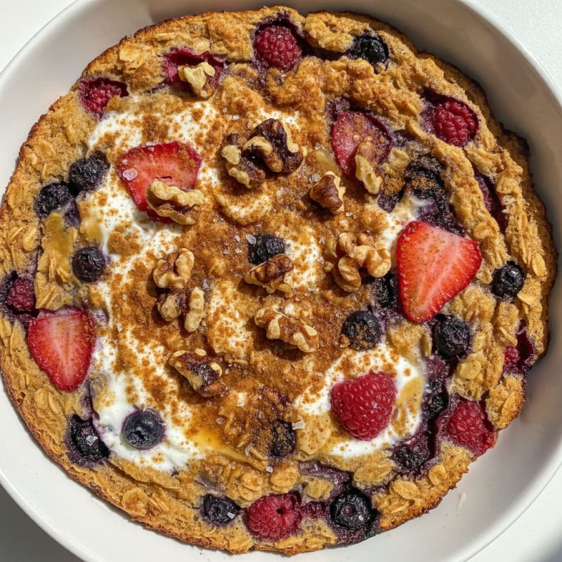 Baked Berry Oatmeal with Toasted Nuts