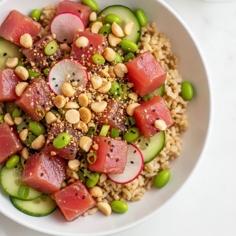 Ahi Tuna Poke Bowl with Macadamia Nuts