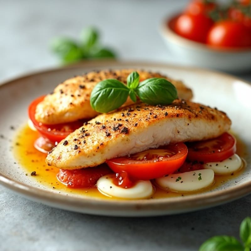Baked Chicken with Fresh Tomato Basil and Melty Mozzarella