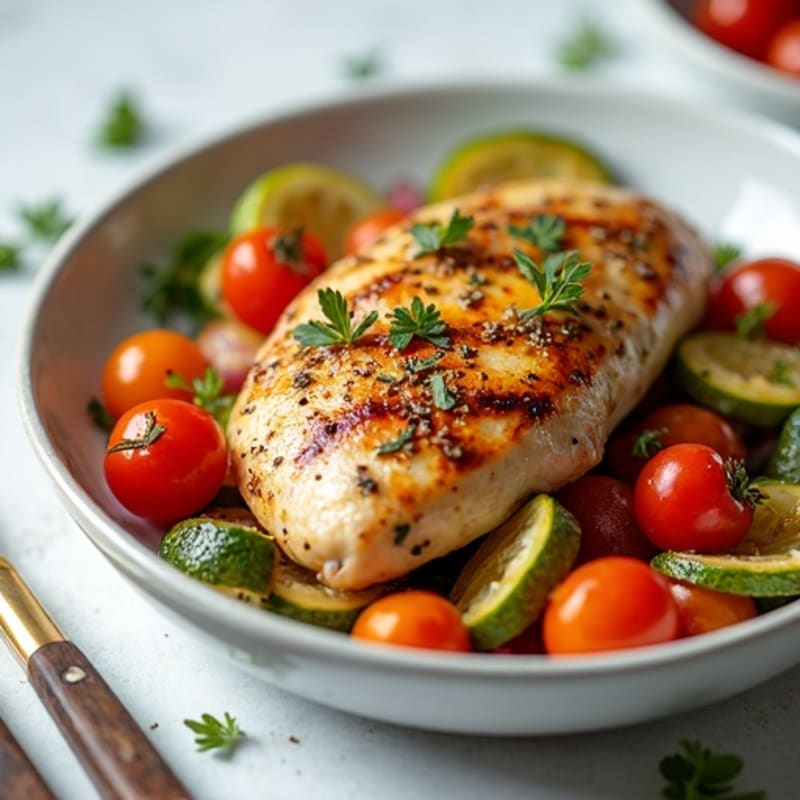 Herb-Roasted Chicken with Mediterranean Vegetables