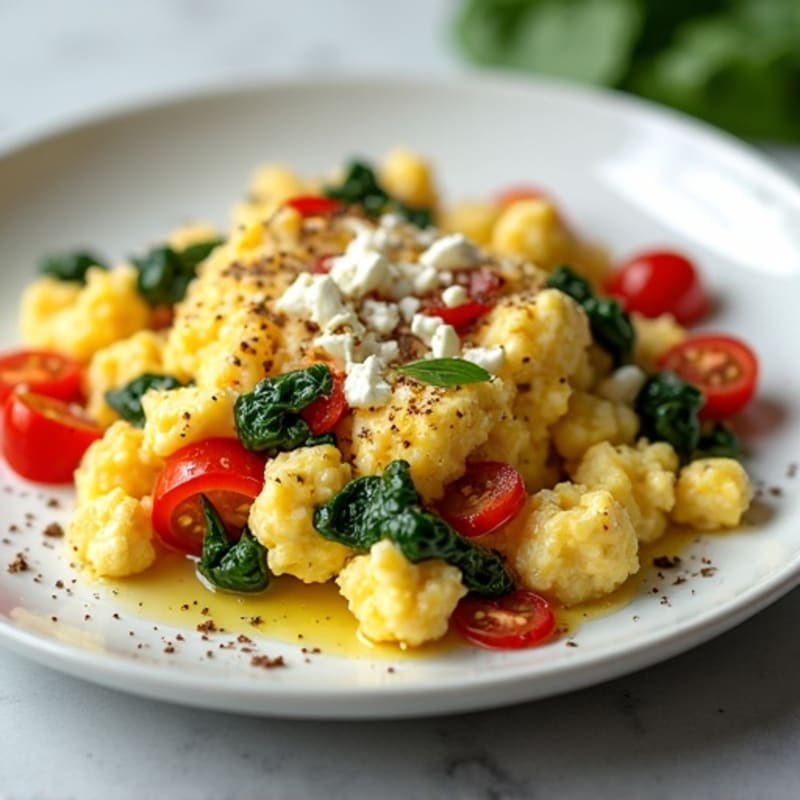 Fluffy Mediterranean Egg White Scramble with Fresh Herbs