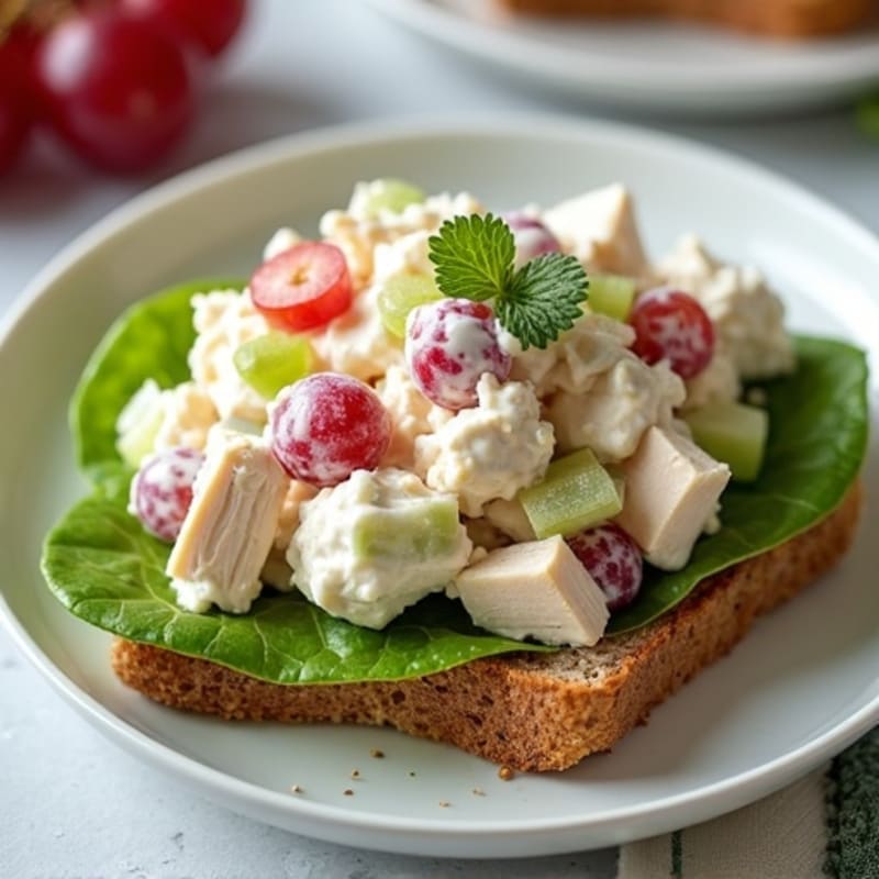 Creamy Greek Yogurt Chicken Salad on Toasted Whole Wheat