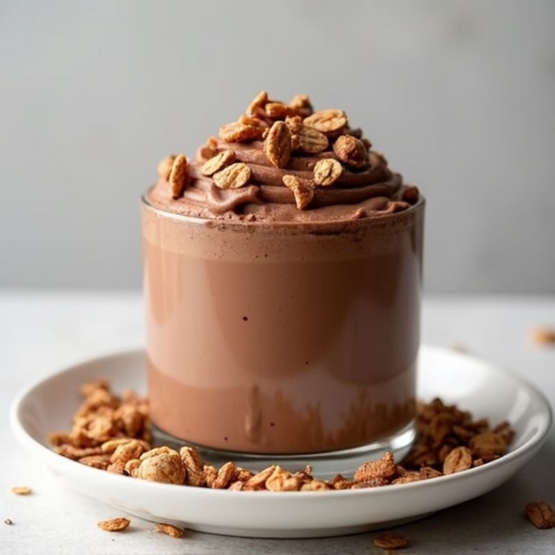 Silky Chocolate Peanut Butter Protein Mousse with Crushed Oats