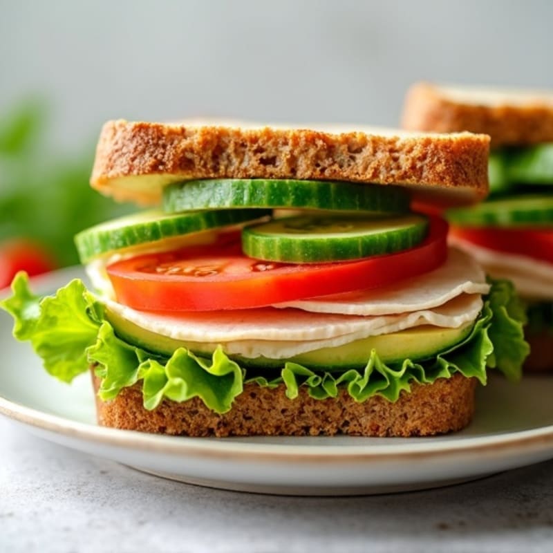 Lean Turkey-Avocado Club with Fresh Vegetables