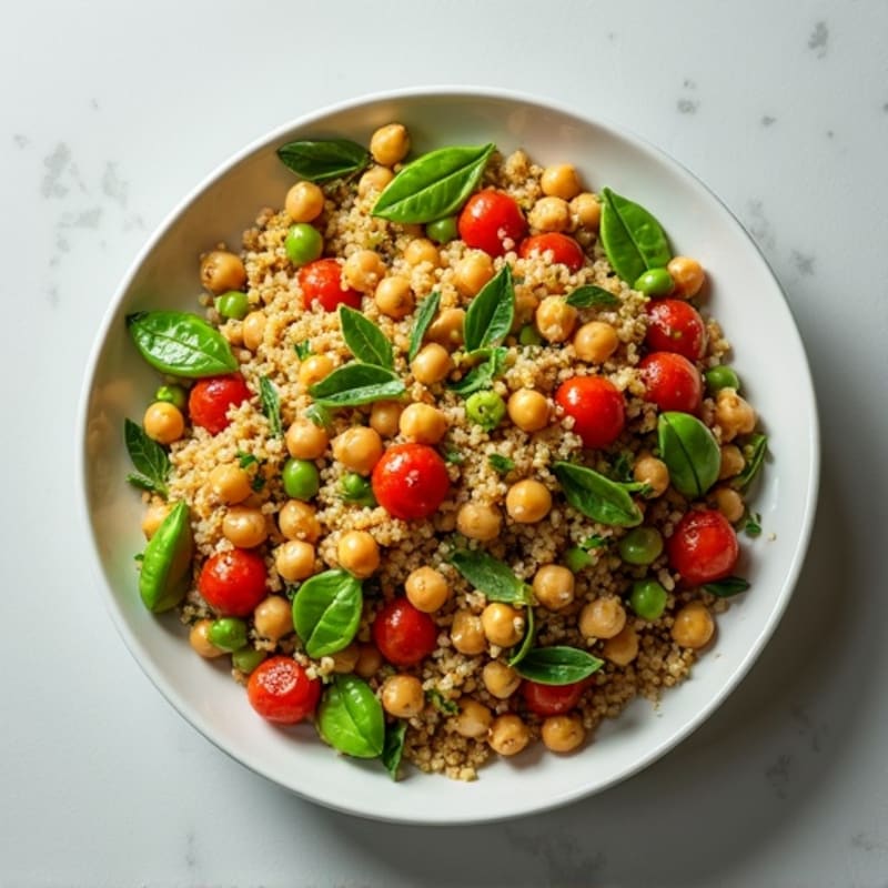 Crispy Lentil and Quinoa Power Salad with Roasted Chickpeas