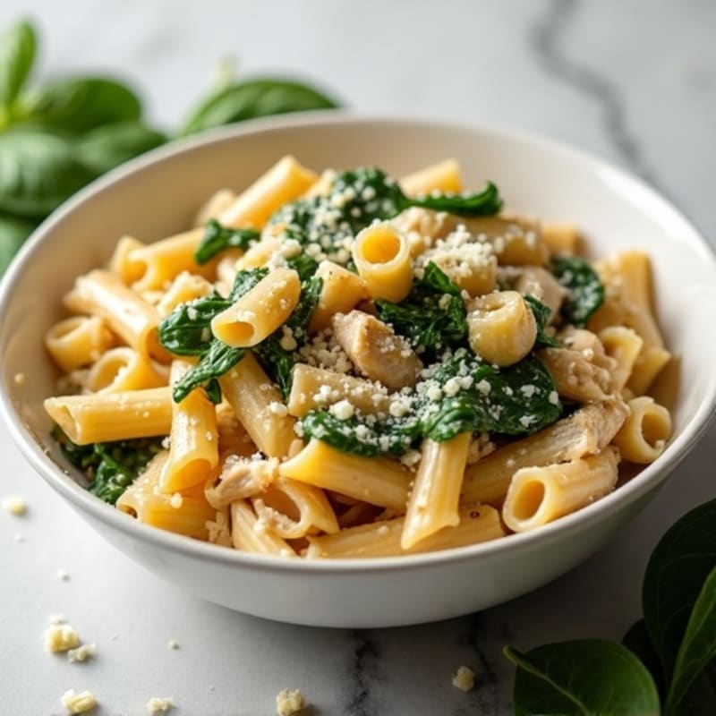 Creamy Garlic Chicken Pasta with Spinach