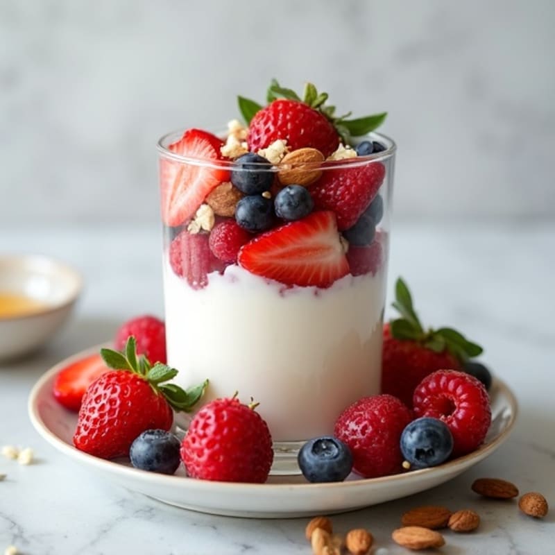 Silky Protein Yogurt Parfait with Mixed Berries
