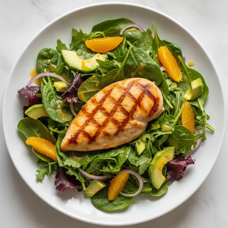 Grilled Chicken Breast with Mixed Greens and Citrus Vinaigrette