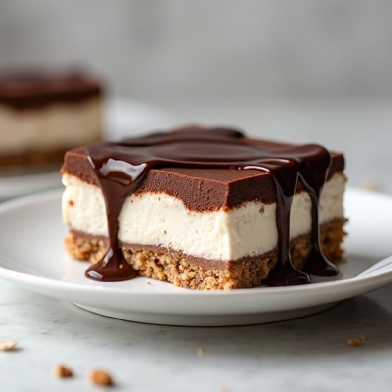 Dark Chocolate Greek Yogurt Cheesecake Squares
