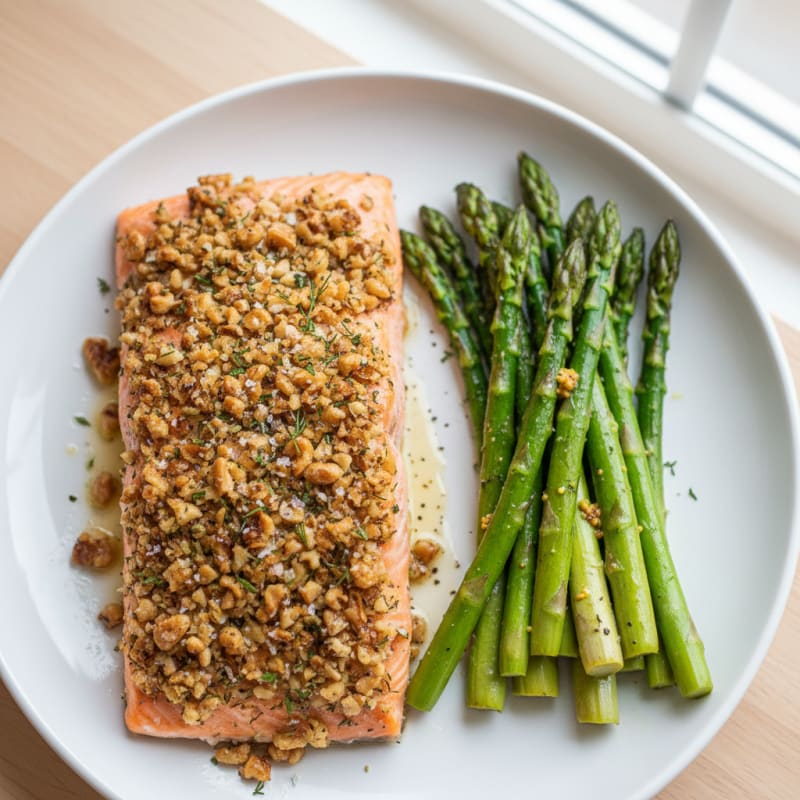 Savory Herb-Crusted Salmon with Roasted Asparagus