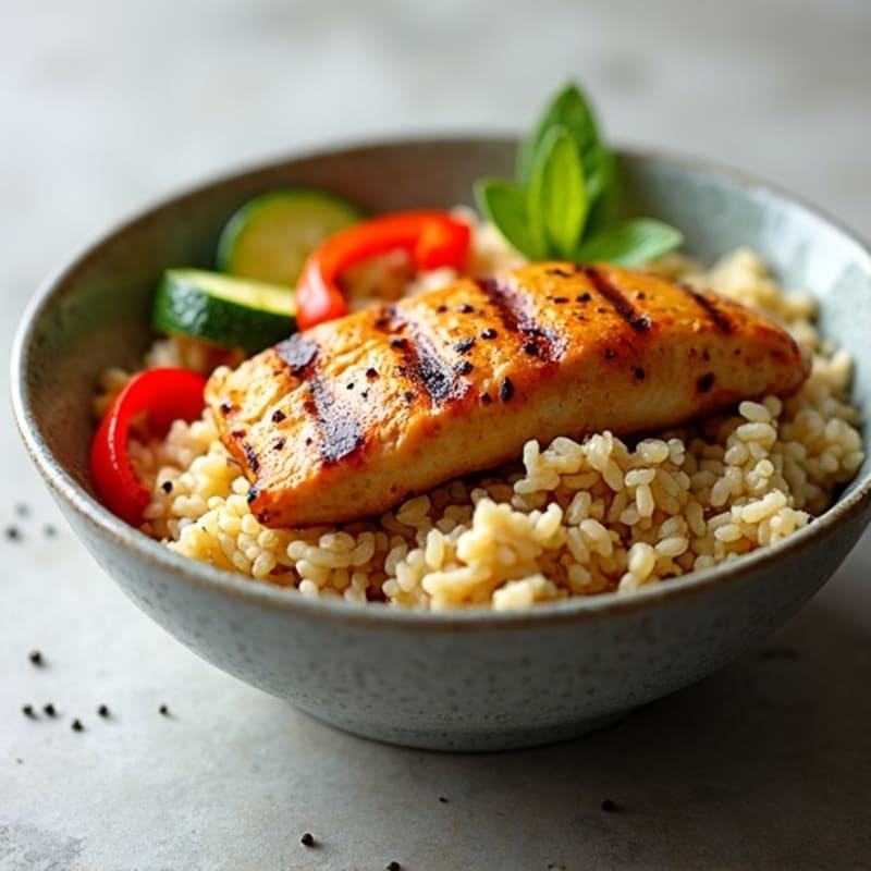 Grilled Chicken and Vegetable Rice Bowl