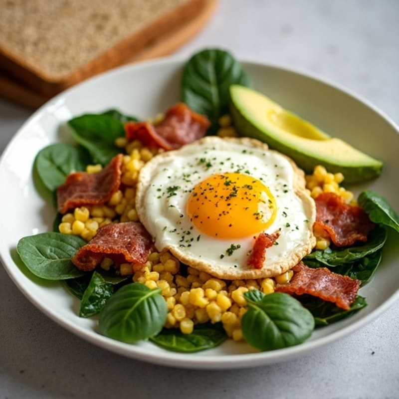 Crispy Turkey Bacon and Egg White Scramble with Spinach