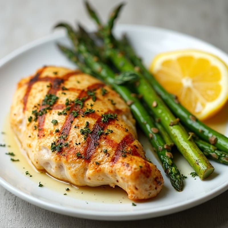 Lemon-Herb Roasted Chicken with Crispy Roasted Asparagus
