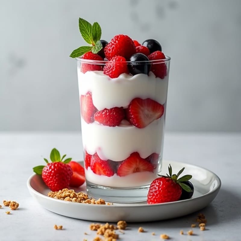 Greek Yogurt Protein Parfait with Mixed Berries