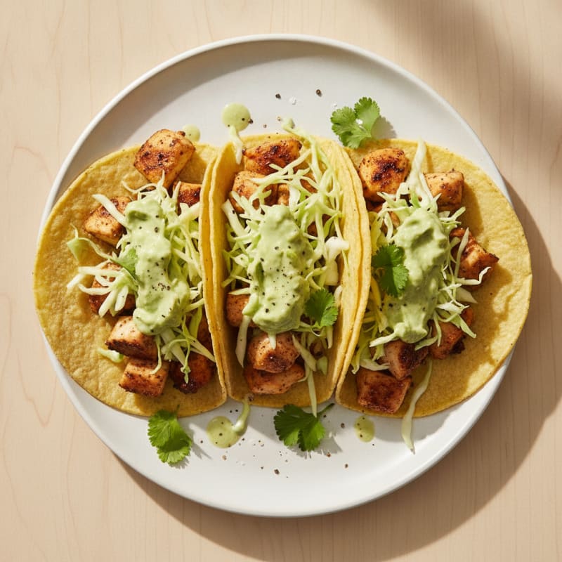 Chicken Tacos with Avocado Crema