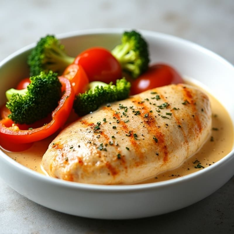 Creamy Spiced Chicken with Roasted Vegetables