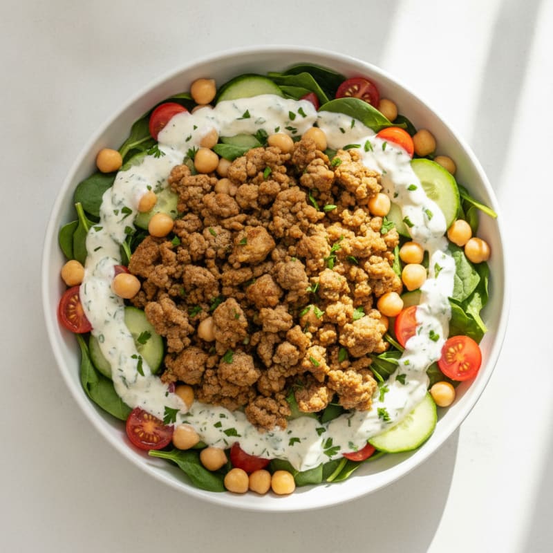 Lamb Mezze Bowl with Lemon-Herb Dressing