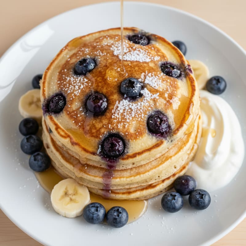 Fluffy Buttermilk Blueberry Pancakes