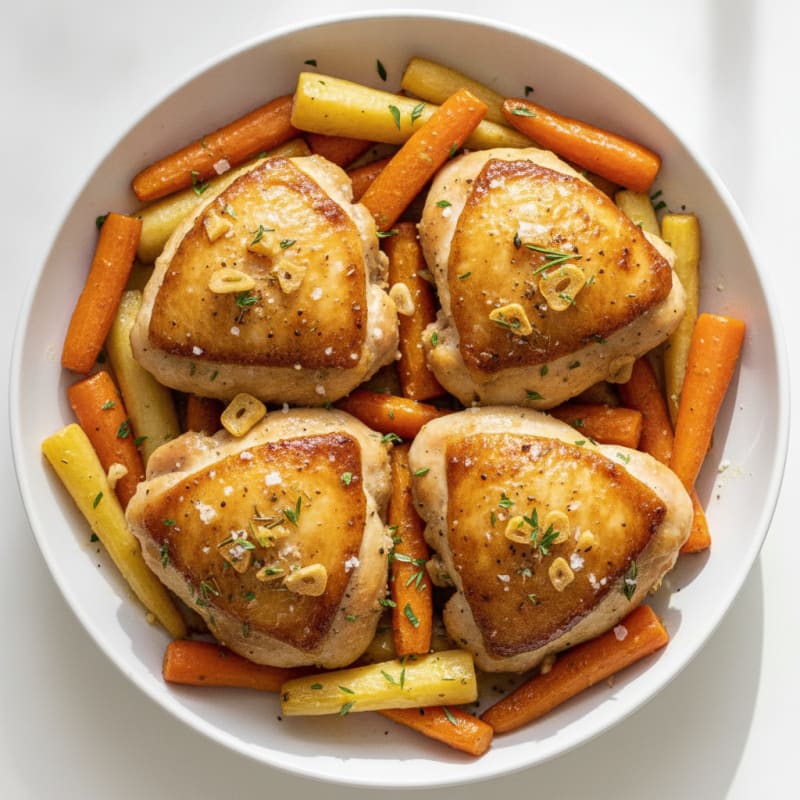 Garlic-Herb Roasted Chicken with Root Vegetables