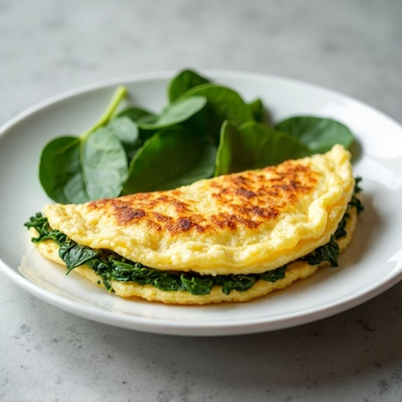 Egg White Spinach Omelette with Grilled Turkey Breast