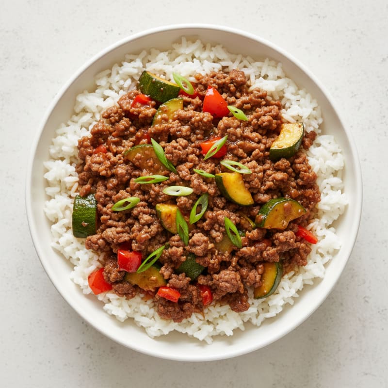 Savory Ground Beef and Rice Bowl