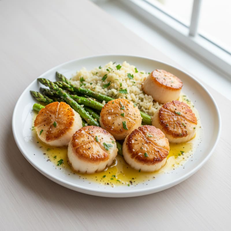 Pan-Seared Scallops with Lemon-Herb Butter