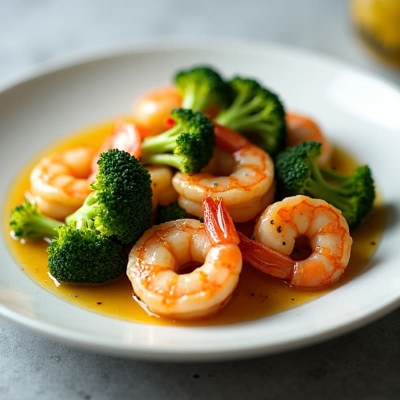 Pan-Seared Lemon Garlic Shrimp with Roasted Broccoli
