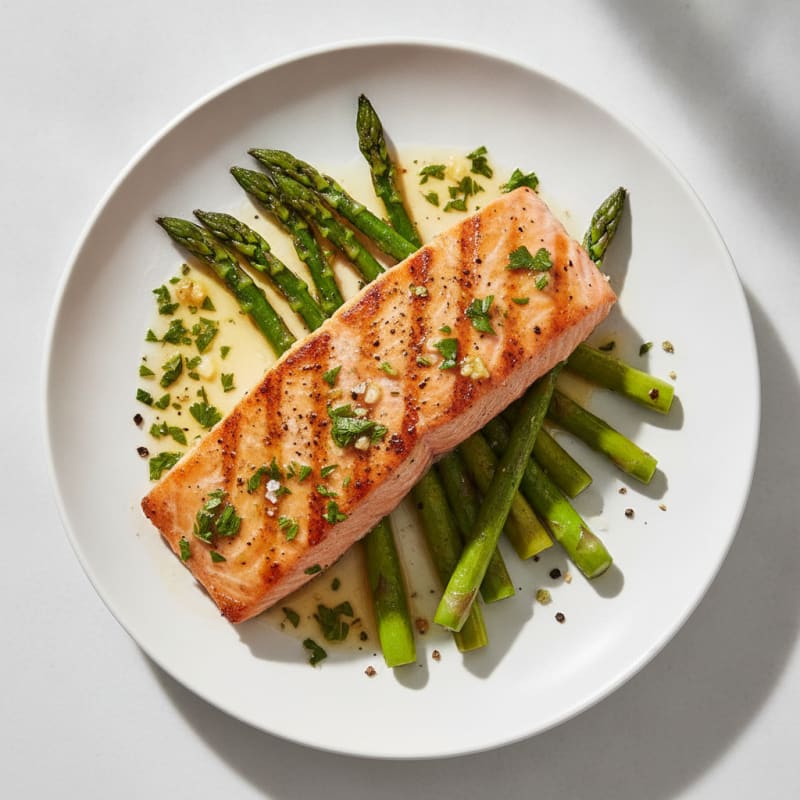 Lemon Herb Grilled Salmon with Asparagus