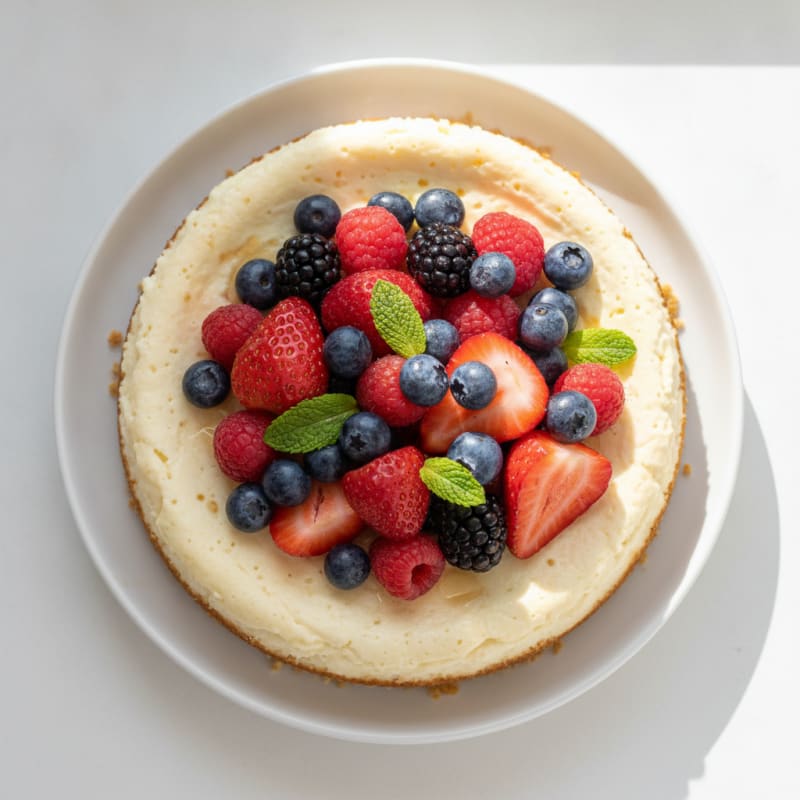 Greek Yogurt Berry Protein Cheesecake