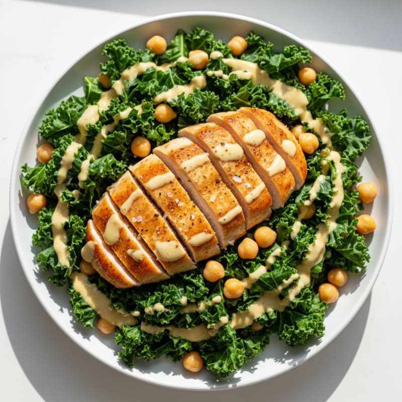 Kale Salad with Lemon-Tahini Dressing