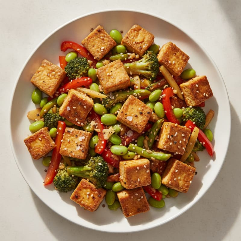 Sesame Tofu and Vegetable Stir-Fry