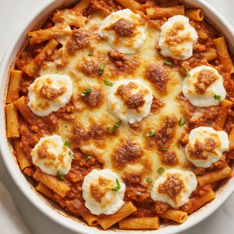 Classic Baked Ziti with Ricotta