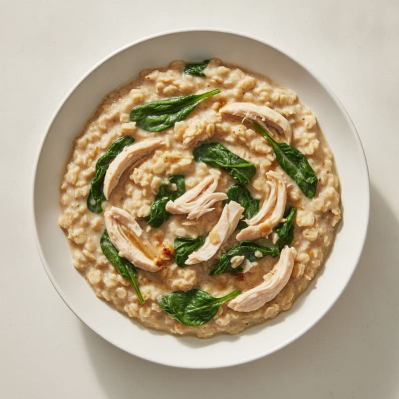 Creamy Chicken Porridge with Oat Milk and Protein Powder
