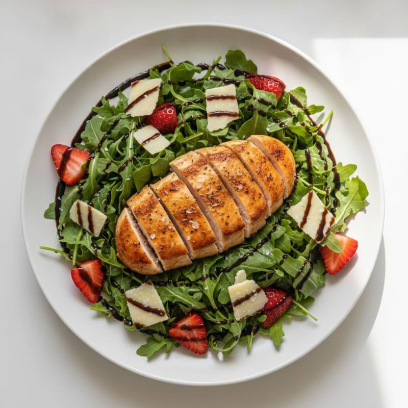 Strawberry Parmesan Salad with Balsamic Glaze