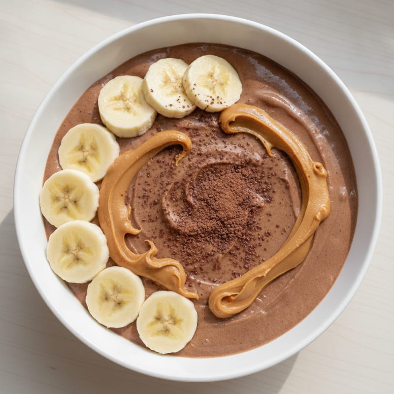 Chocolate Protein Smoothie with Peanut Butter and Banana