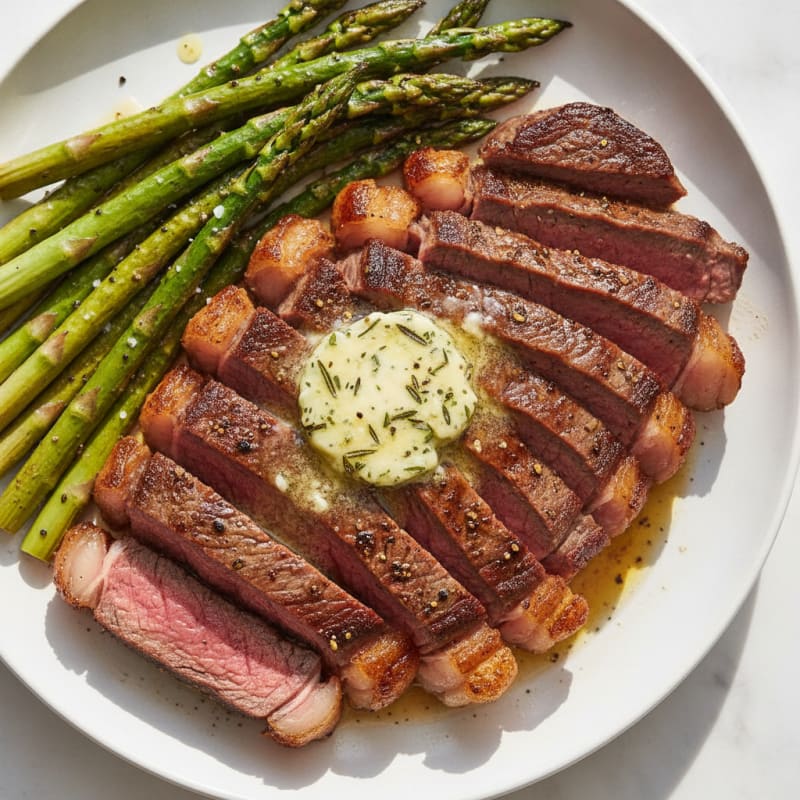 Pan-Seared Top Sirloin with Herbed Garlic Butter