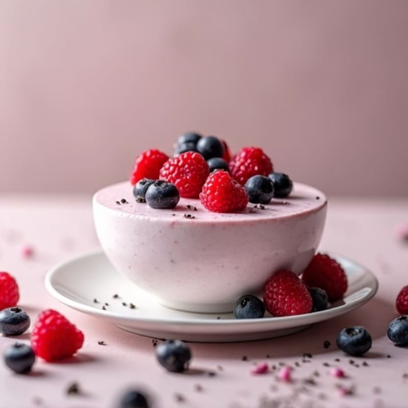 Silky Greek Yogurt Protein Mousse with Mixed Berries