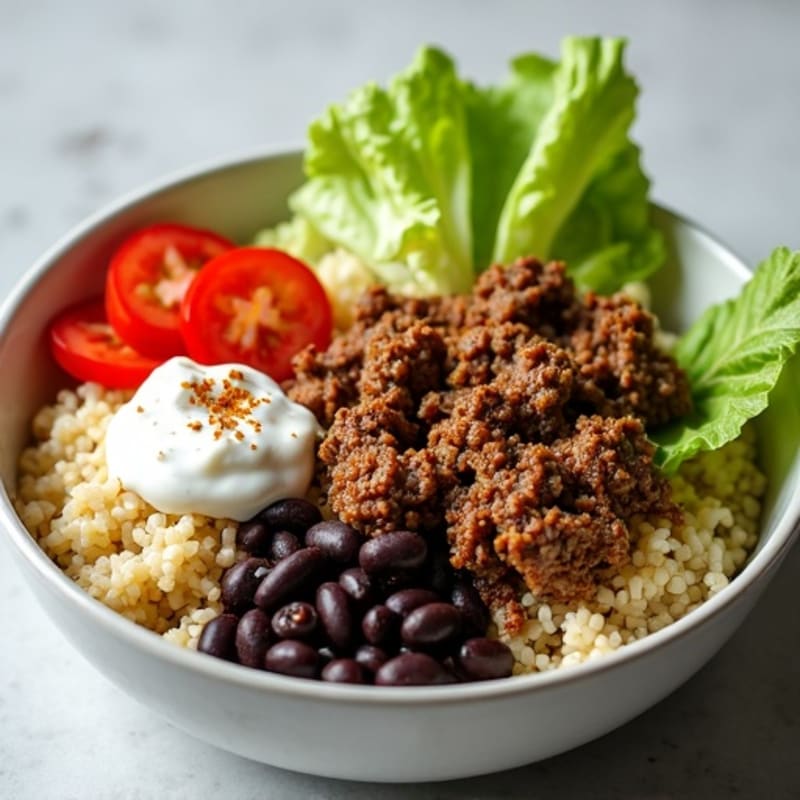 Seasoned Ground Beef Bowl with Special Sauce