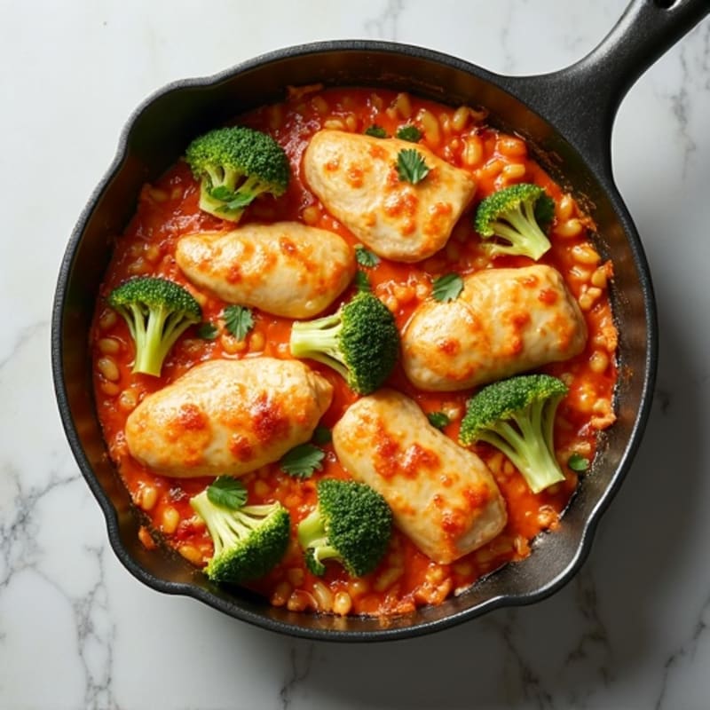 Creamy Chicken Broccoli Lasagna Skillet